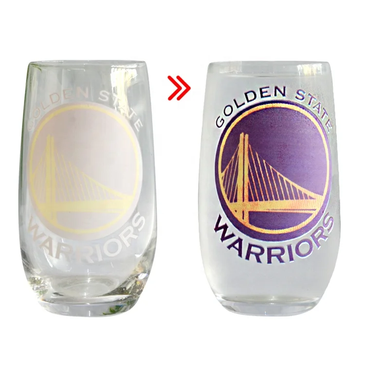 Custom Changing Color Glass Mug Whiskey Beer Wine Magic Drinking Glass Decal Mug Tumbler Shot Glasses Cups