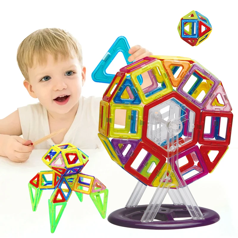 Early Learning Magnet Building Block Problem Solving Skills Training DIY Game Children Curiosity Enlightening Magnetic Tiles Toy
