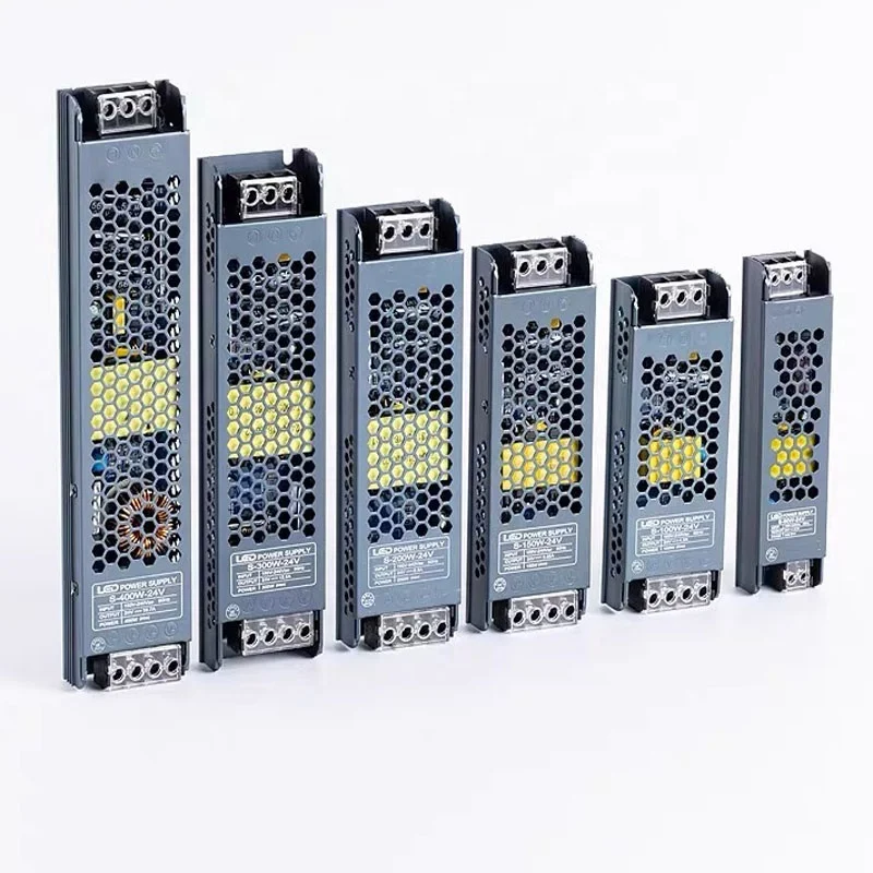 12v/24v Ultra Thin And Slim Led Power Supply 12v 50w 100w  200w 300w 350w Ip20 Led Driver Switching Power Supply