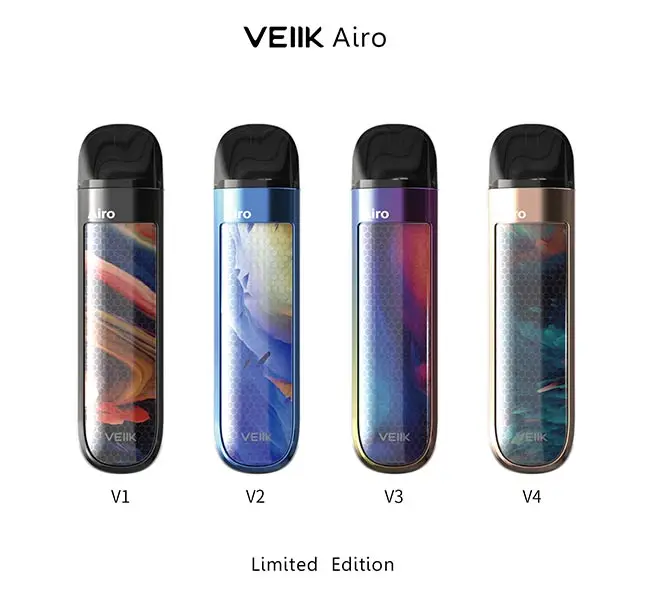 
VEIIK Airo refillable vape cartridge pod vape with 3D tempered glass sticker panels 