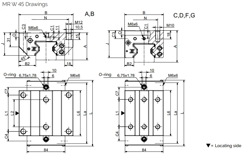 Schneeberger MR W 45 Roller Linear Guideway MRW45 MR45 Linear Guide