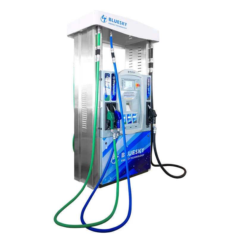 High Quality petrol fuel dispenser with four automatic nozzle gun filling station gas station