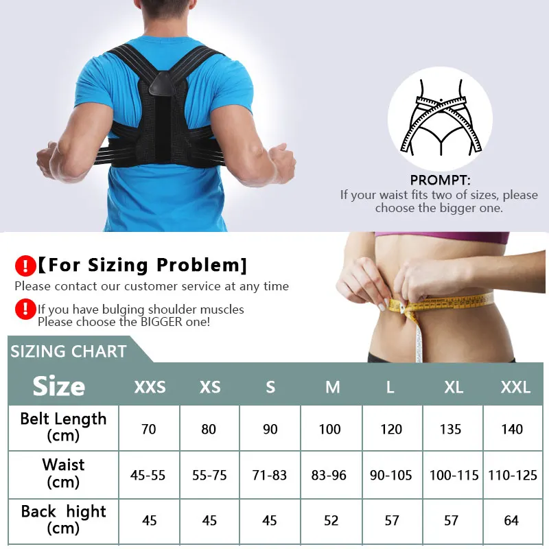 Amazon orthopedic adjustable belt humpback shoulder spine back brace support posture correctors belt for men and women