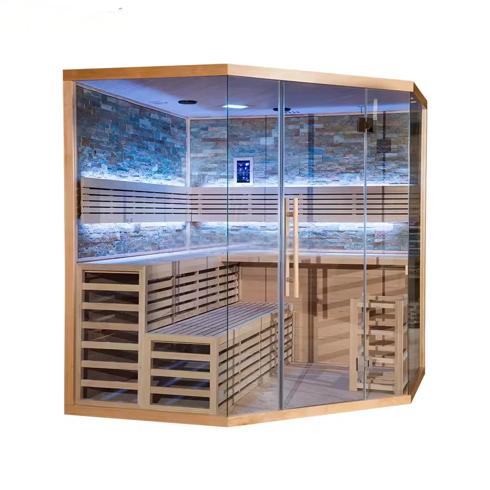 2024 Hot sale High Quality Customize Indoor Cedar Sauna With Dry Sauna Kit Vent for 4 person