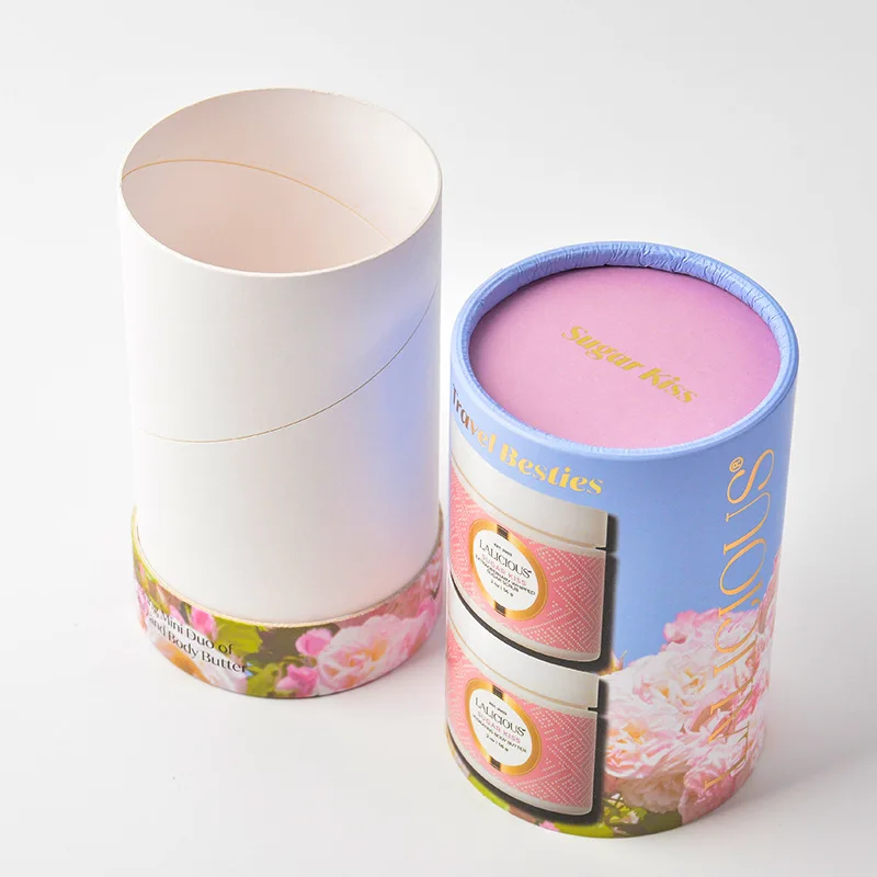 Custom White Cardboard Childproof Child Resistant Cartridge Packaging Child Proof Round Paper Tube with Lock Button