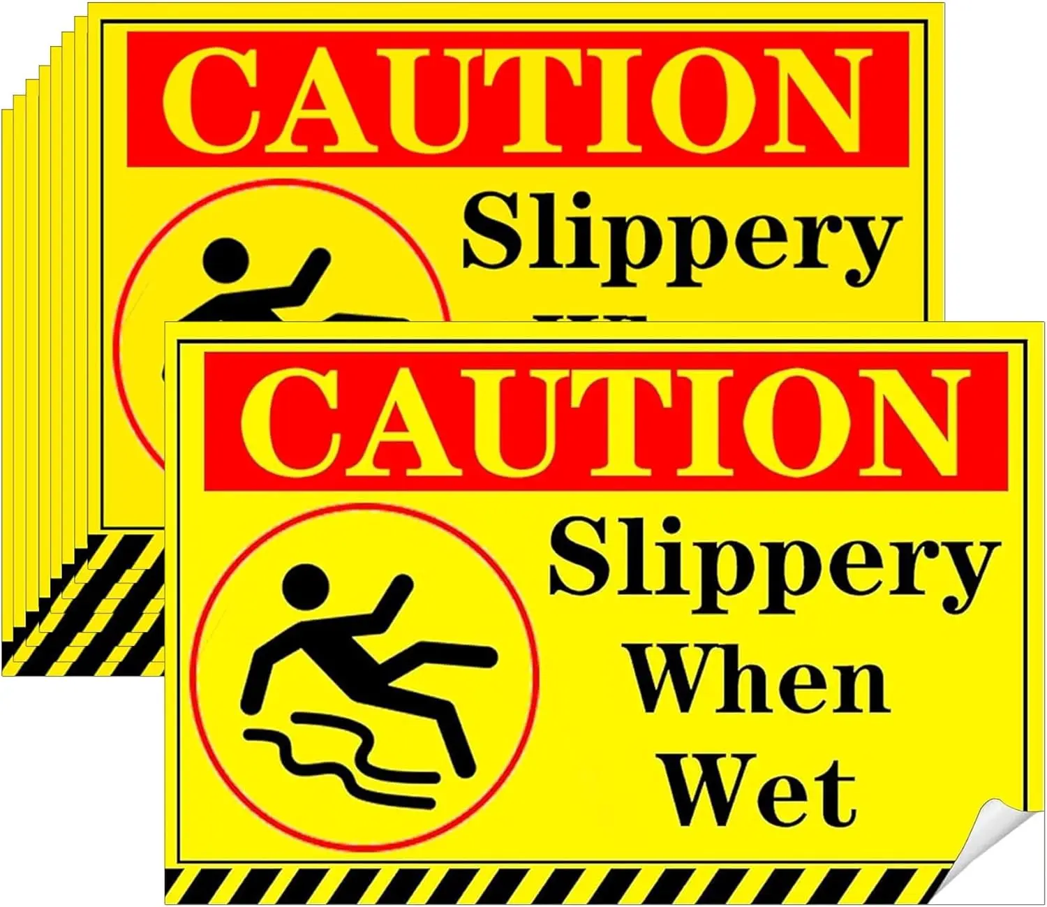 Best seller customized vinyl durable waterproof caution slippery sticker sign for school community road outdoor