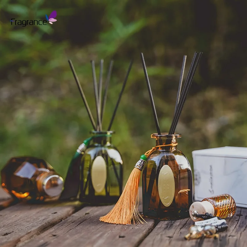 bathroom office home room desktop scented fragrance aroma reed diffuser in glass jar luxury box gift sets