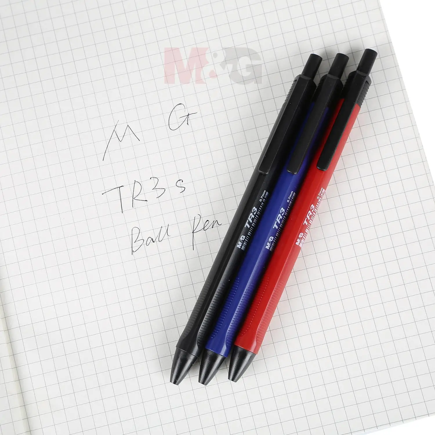 M&G Factory Directly Wholesale Black Blue Red Refill Cheap Semi Gel Ball point Pens Ballpen Set Custom Logo