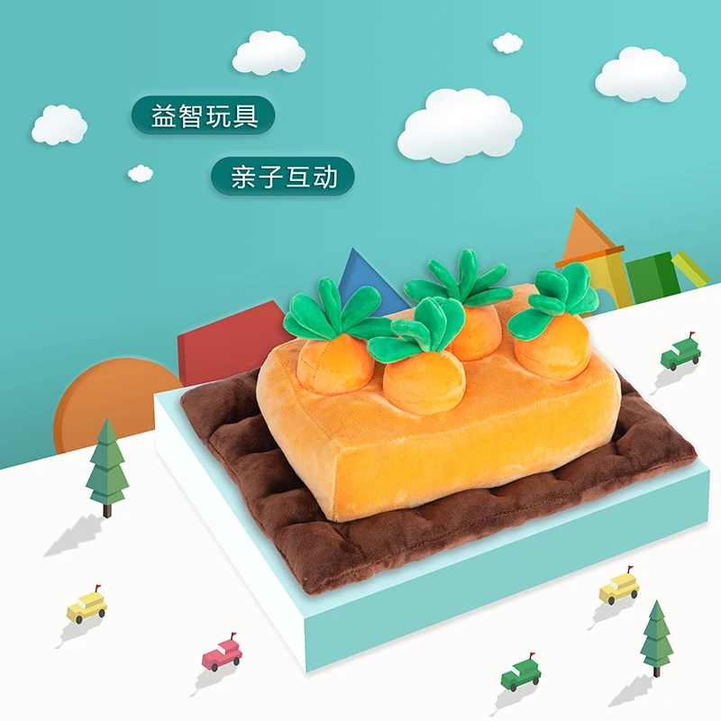 New Design Education Enlightenment Toddler Gifts Pet Plush Carrot Farm Baby Play Fruit Stuffed Animals Toys