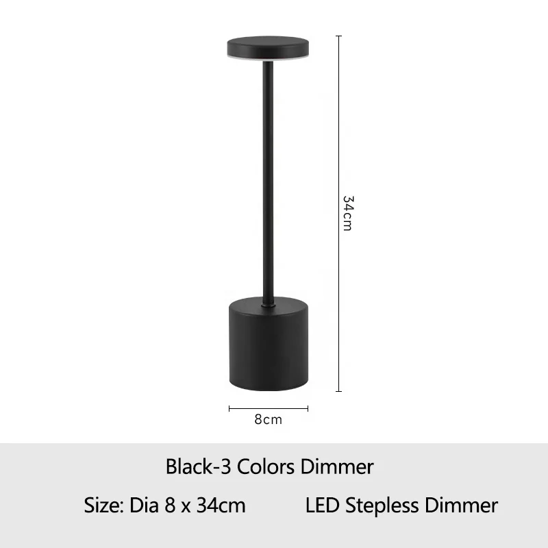 Led Table Lamp Touch Aluminum 5200mah USB Rechargeable Cordless Portable Table Lamp Led Touch