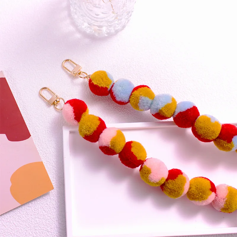 New Alloy Caicai Koi Key Chain Car Bag DIY creative gift waxberry ball plush pendant