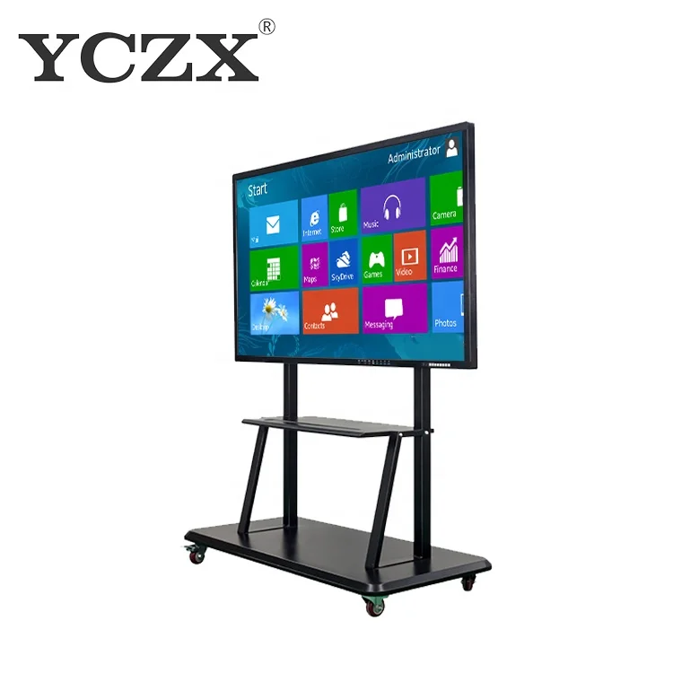 86inch Supplies School Office Whiteboard  Black Android White LED Anti Glass Interactive Smart Board Touch Screen Digital Boards