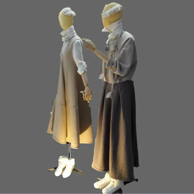 ghost female designer fiberglass wooden full size mannequin for clothes display