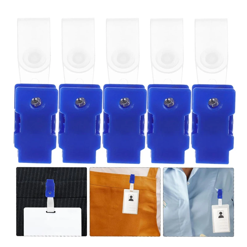 Wholesale Plastic Id Name Badge Clips Multifunctional Holder Office Stationery Clip With Clear Pvc Straps