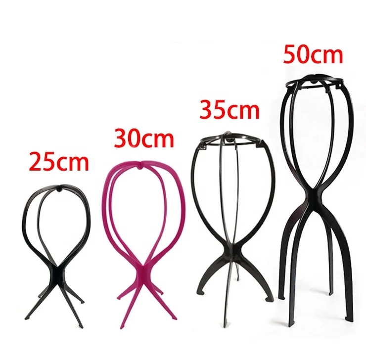 Colorful Adjustable Wig Stands Plastic Hat Display Wig Head Holders Mannequin Head Stand Portable Folding Wig Stand