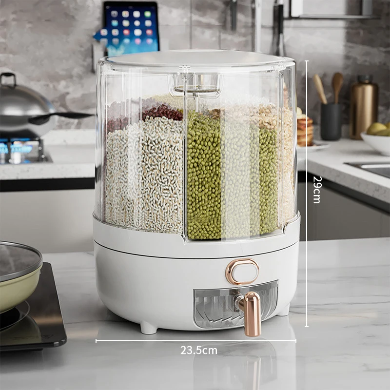 High Quality Rice Dispenser Storage Box Container Grain Organizer with Measuring Cup