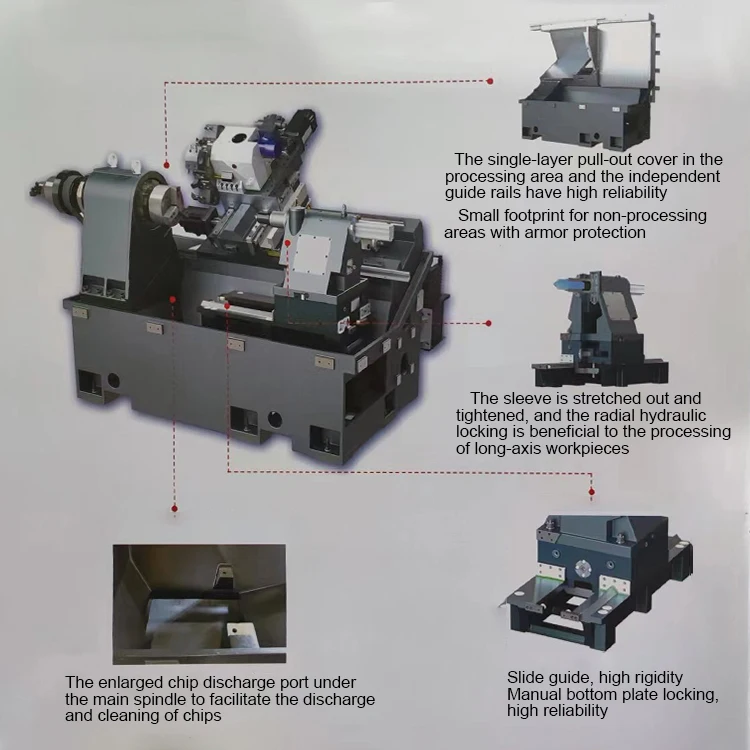 Metal Automatic Hydraulic Power Lathe Price TCK56 Machine Tool Horizontal Slant Bed CNC Turning Lathe Machine
