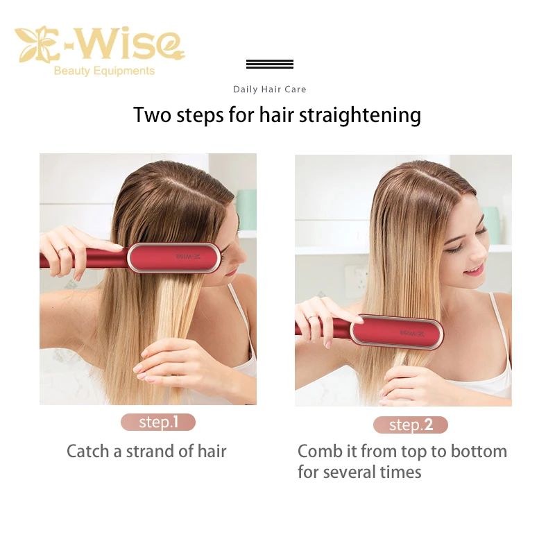 New Private Label Electric Hot Comb Hair Brush Fer a Lisser Hot Air Pick Hair Dryer Stijltang Fast Hair Straightener