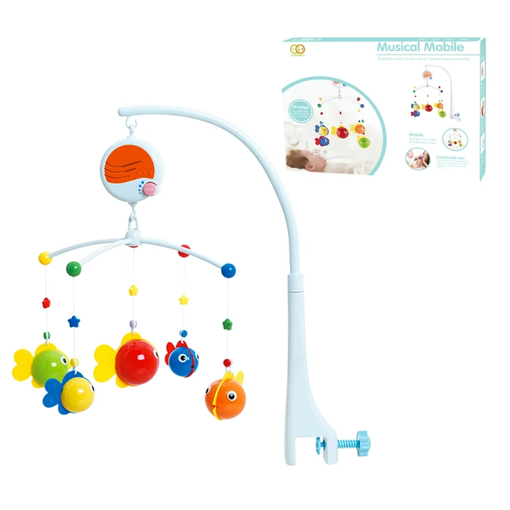 Цветная Пластиковая музыкальная подвесная кровать для рыбы, детская кроватка, игрушки