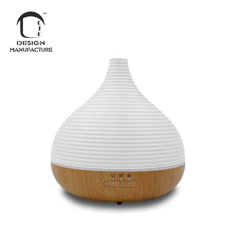 manufacturer custom logo 100ml drop-shaped air humidifier with wooden grain base