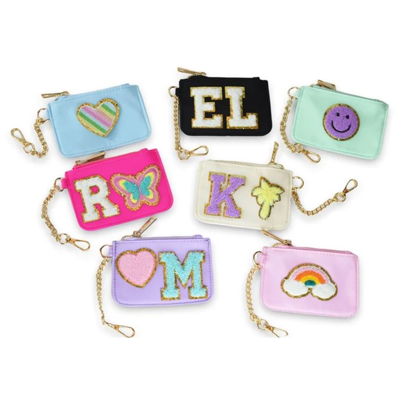 Wholesale Factory Lulu Dual Pouch Wristlet Pouch double Lemon Dural Wristlet key Chain Coin Bag Card Holder Portable