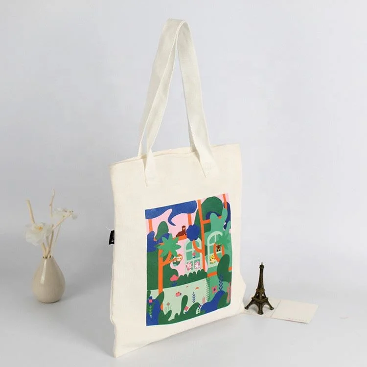 Latest Product Custom Logo Reusable Washable Cotton Canvas Tote Shopping Bags