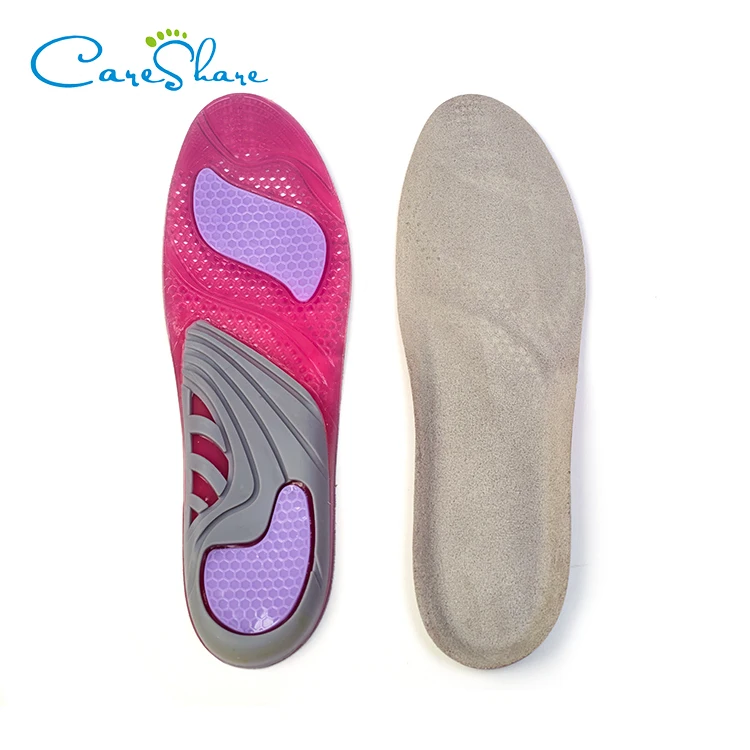 Factory light weight washable anti-slip tpr polyester sport insole for walking