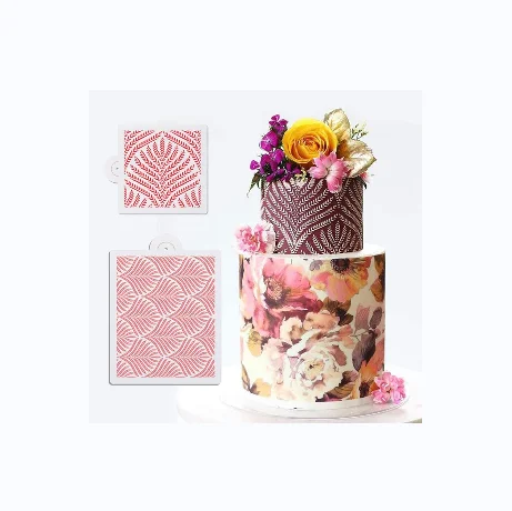 Eco-friendly Plastic Decorating Tools Mesh Fondant Stencil Template Cake Stencils For Baking Decoration Wedding