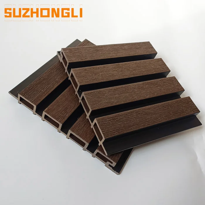 Hot selling outdoor wpc fluted wall panels Luxury durable exterior Villa fence Wall Cladding boards