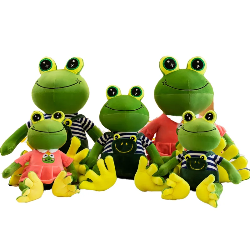 High Quality Smiling Frog Plush Toy Super Soft Polyester Design Embroidered Disne Princess Professional ODM Customization
