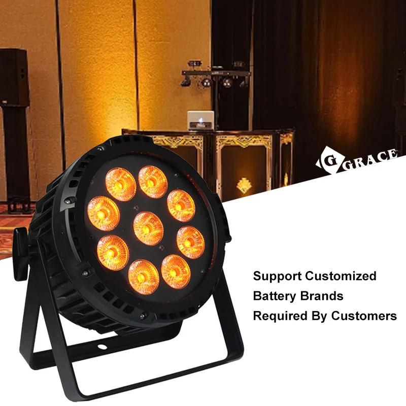 Igracelite Outdoor Waterproof Led Par Light 9 *18W 6IN1 Touch Battery Powered Uplight