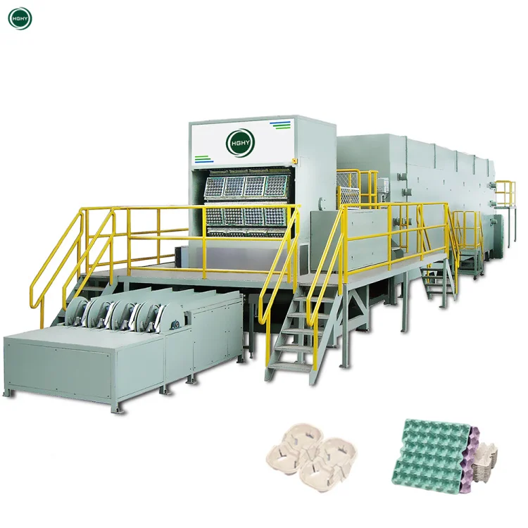 Бумажная машина для производства картонных поддонов для яиц 3500 - 7000 Pcs/Hr целлюлозно формовочная машина для производства картонных поддонов для яиц автоматическая линия по производству лотков для яиц автоматическая