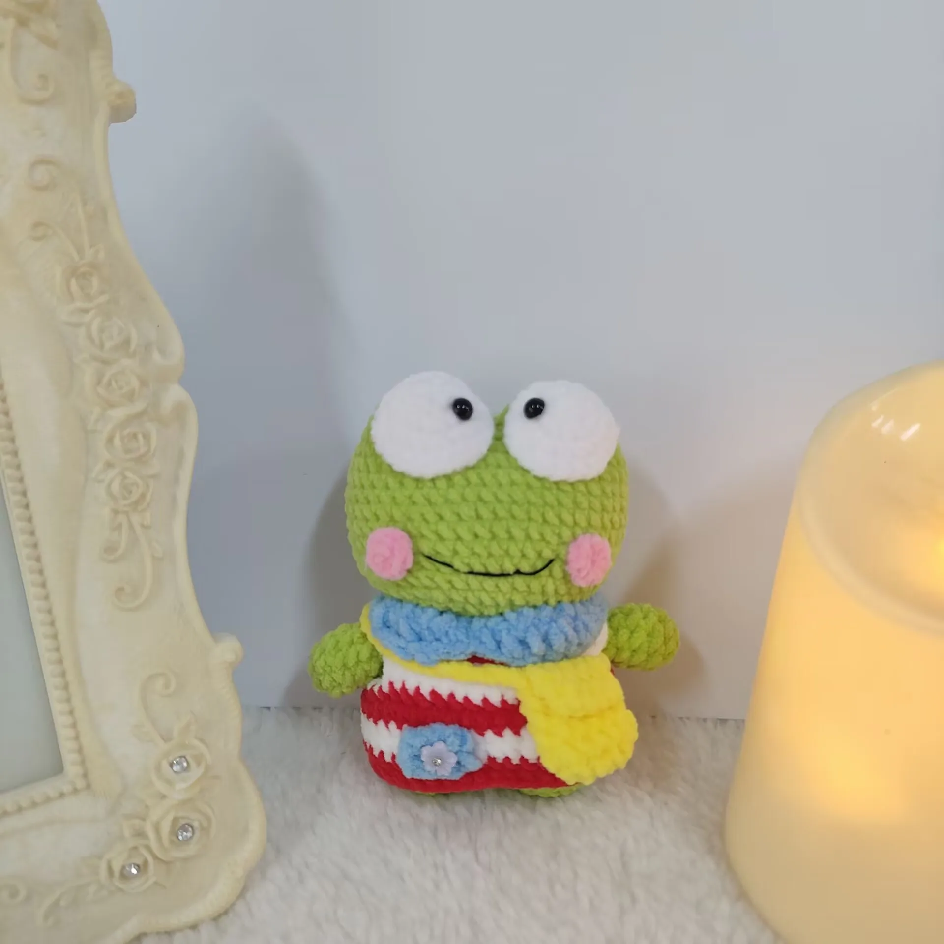 Popular Custom Handmade Finished Crochet Stuffed Soft Plush Cute Baby Animals Toys Panda Frog Cat Bear Amigurumi