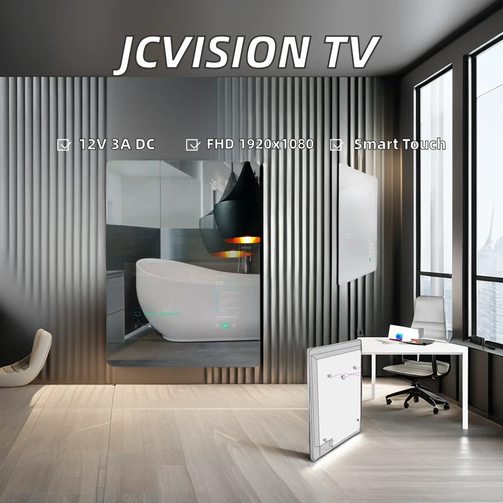 JCVISION 21.5-Inch Smart Android Media Player Interactive Magic Mirror Touch Screen TV Display Indoor Smart Hologram Equipment