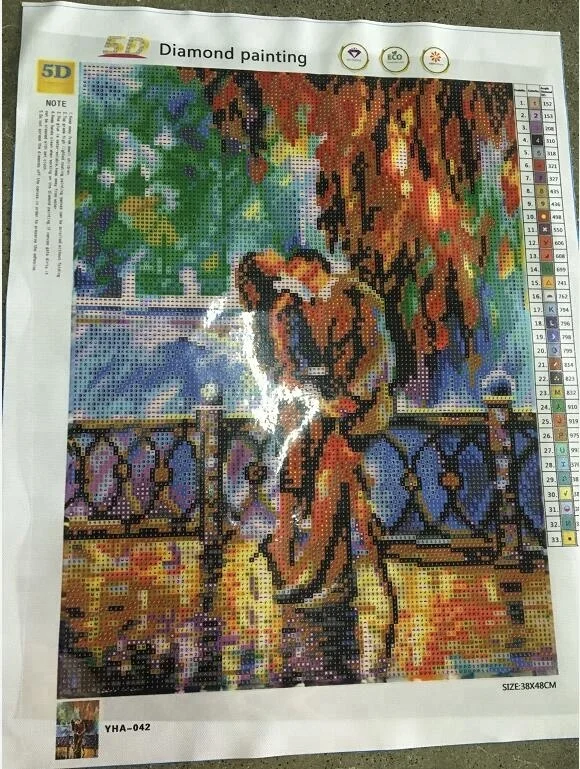 Romantic couple diamond painting kit diamond art round dot mosaic art painting for home dec.