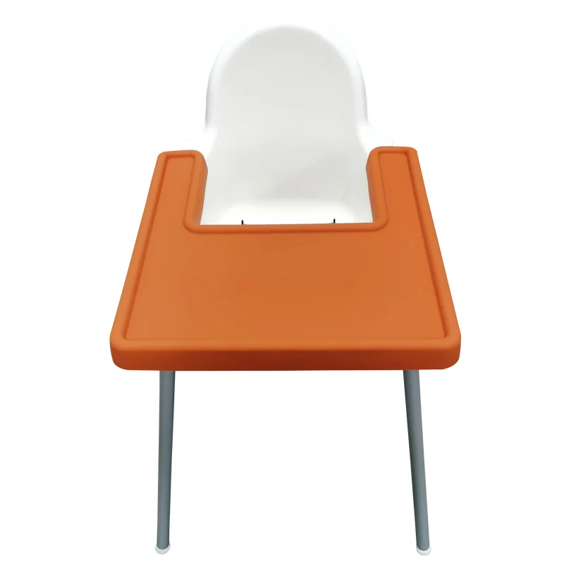 
Customized Logo and color Baby Dining Placemat Full Cover Baby Silicone High Chair Tray Mat 
