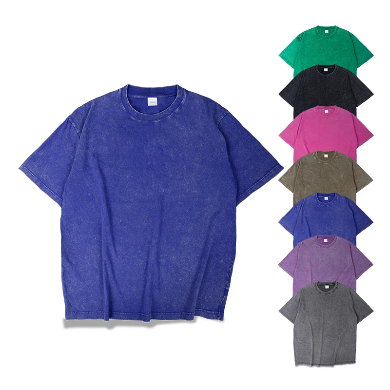 Wholesale 230gsm Streetwear Plain Oversized Tshirt Custom Essentials Cotton Crew Neck Oversized Cropped Machine Printing for Men