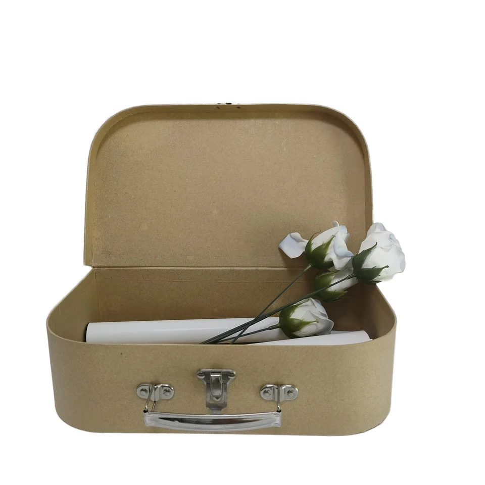 Customizable Kraft Paper Cardboard Suitcase Box for Children Clothes and Toys Package