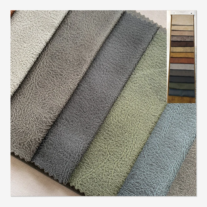 Chinese factory faux leather fabric for sofa upholstery free samples can be with recycled polyester yarn hot in Turkey