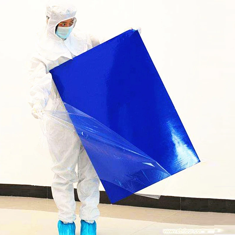 Myesde 24*36 Esd 30 Sheet Cleanroom Disposable Reusable Tacky Dust Mat Sticky Mat for Hospital Blue Pad for Clean Door Entrance
