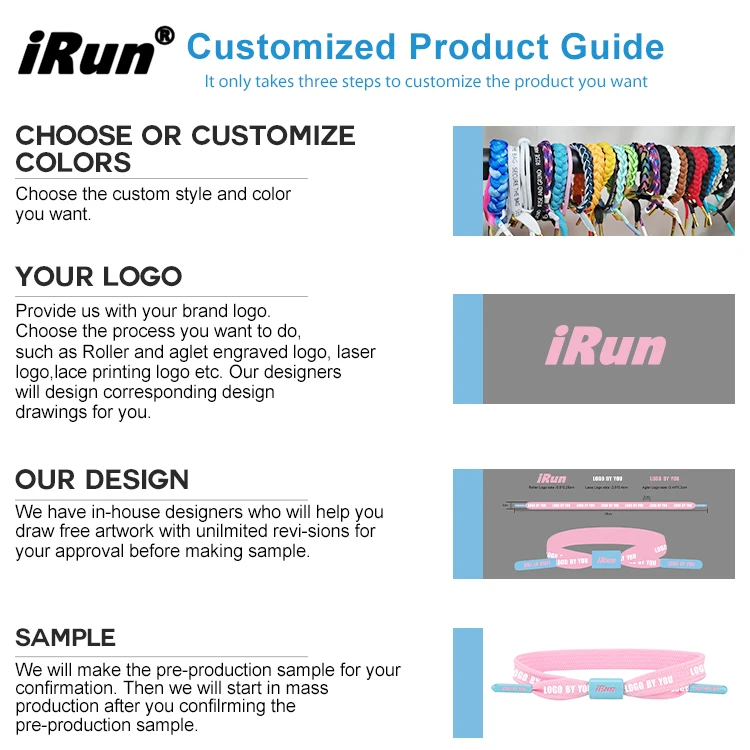 iRun custom baseball shoelace bracelet Adjustable shoe lace bracelet hockey shoelace woven bracelets