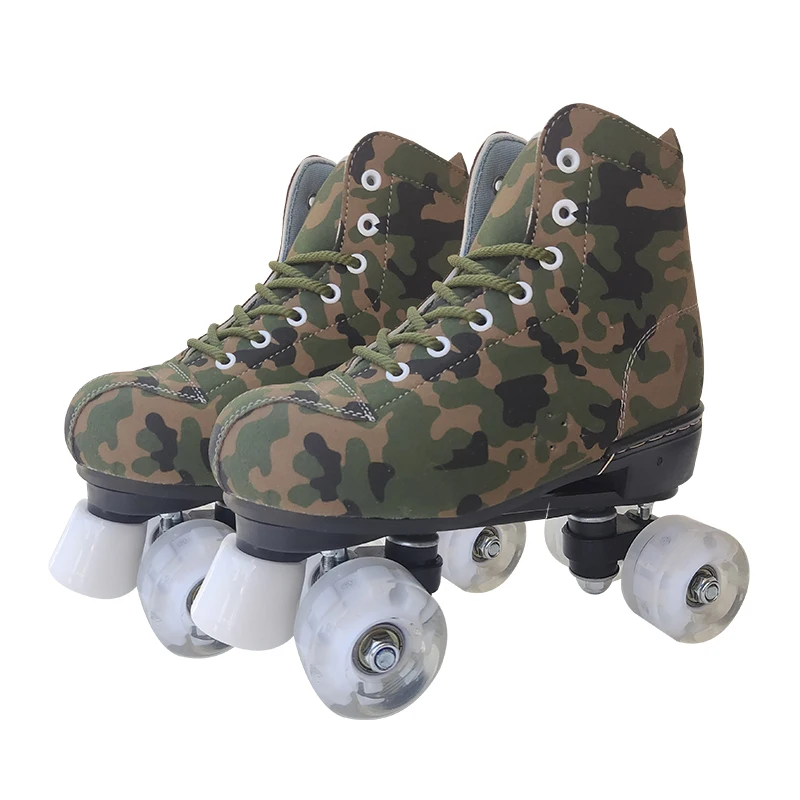Promotional High Quality Fuzzy Double Row Quad Roller Inline Skates Adult