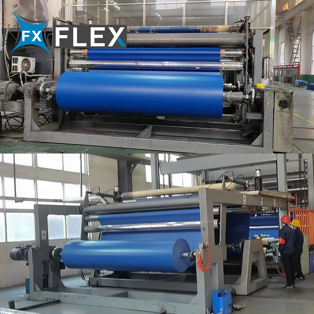 FLFX Custom PVC Coated Tarpaulin Gsm 400 to 650 Gsm Food Grade PVC Tarpaulin Sheet