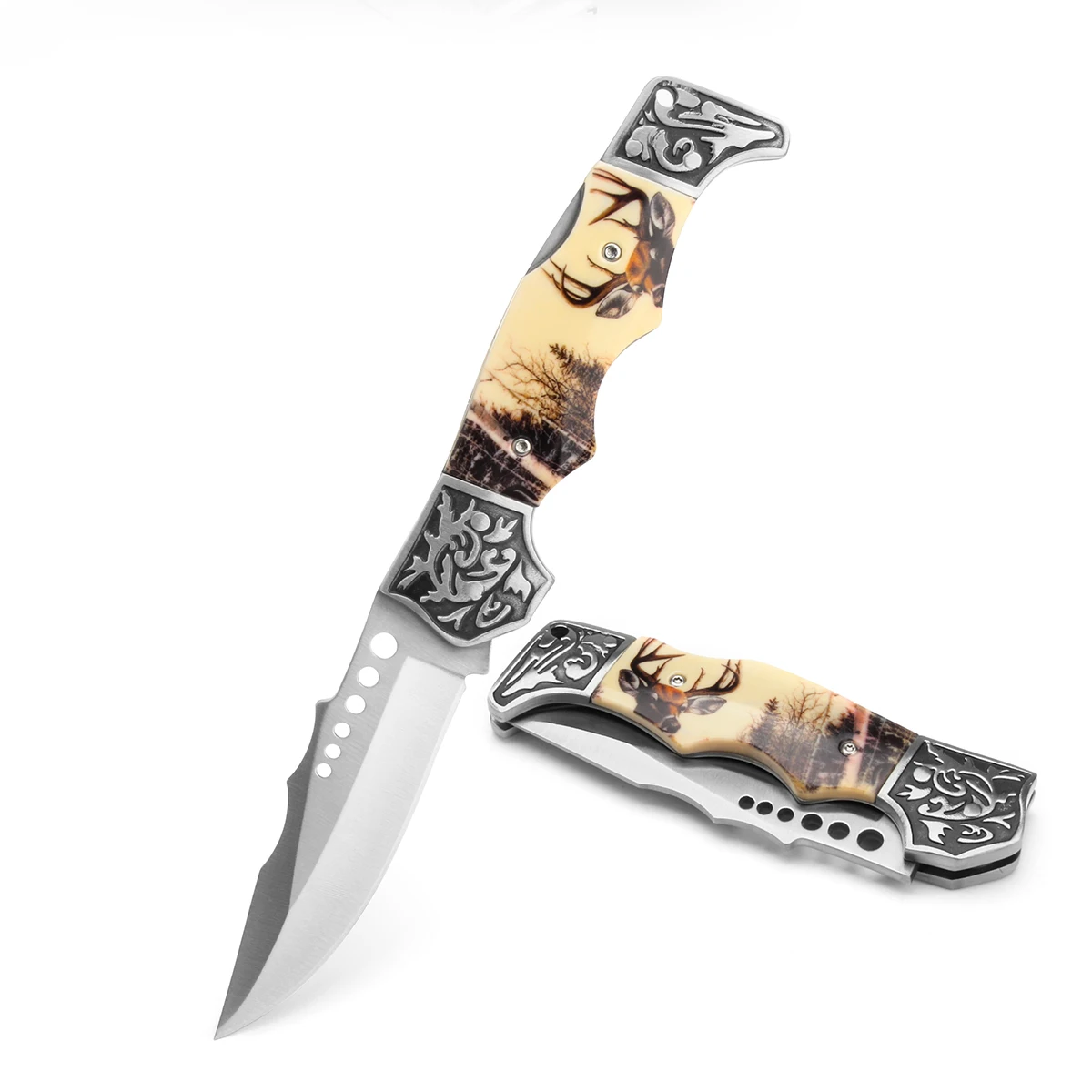 F246 Outdoor Survival Tools Steel Pocket Sanding Knife Hunting Blade For Cmaping