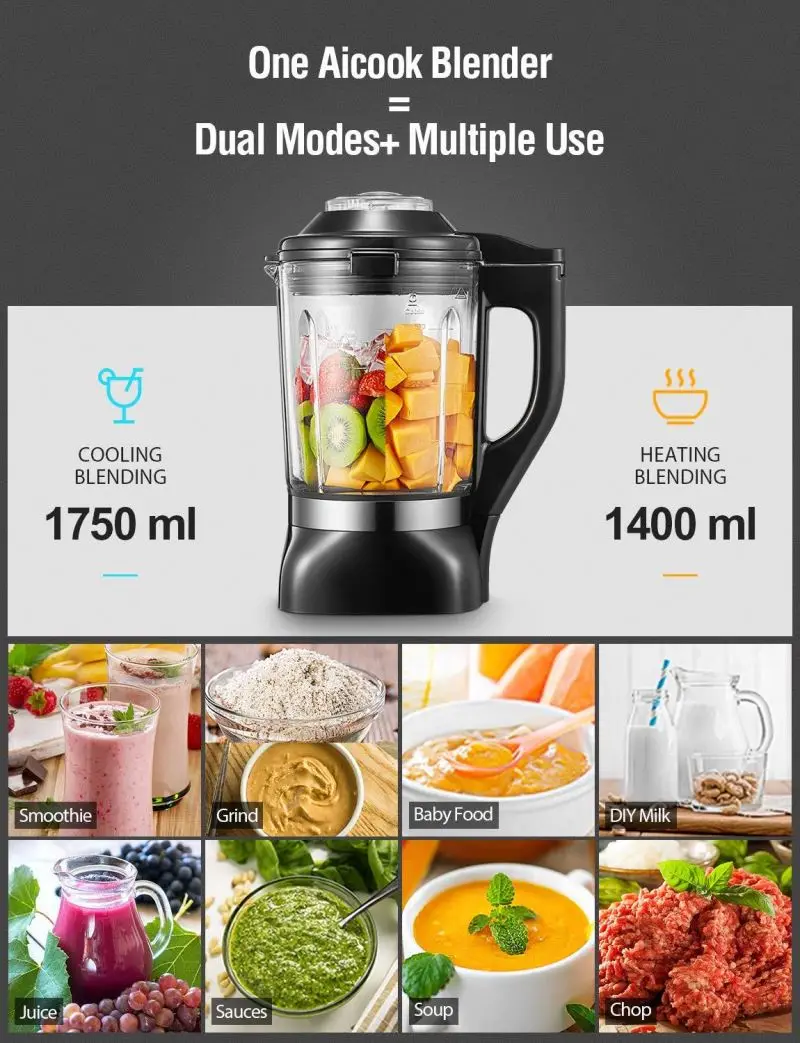 Automatic heating household juicer extractor machine blender smoothie multi-function blender