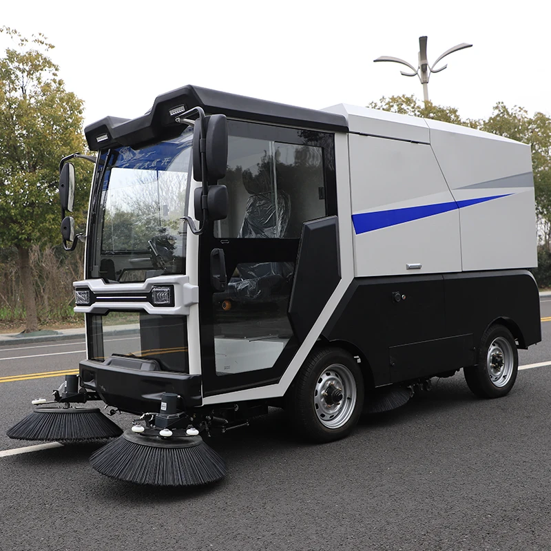 Enclosed Ride On Street Sweeper Automatic Garbage Floor Cleaning Equipment Road Sweeper