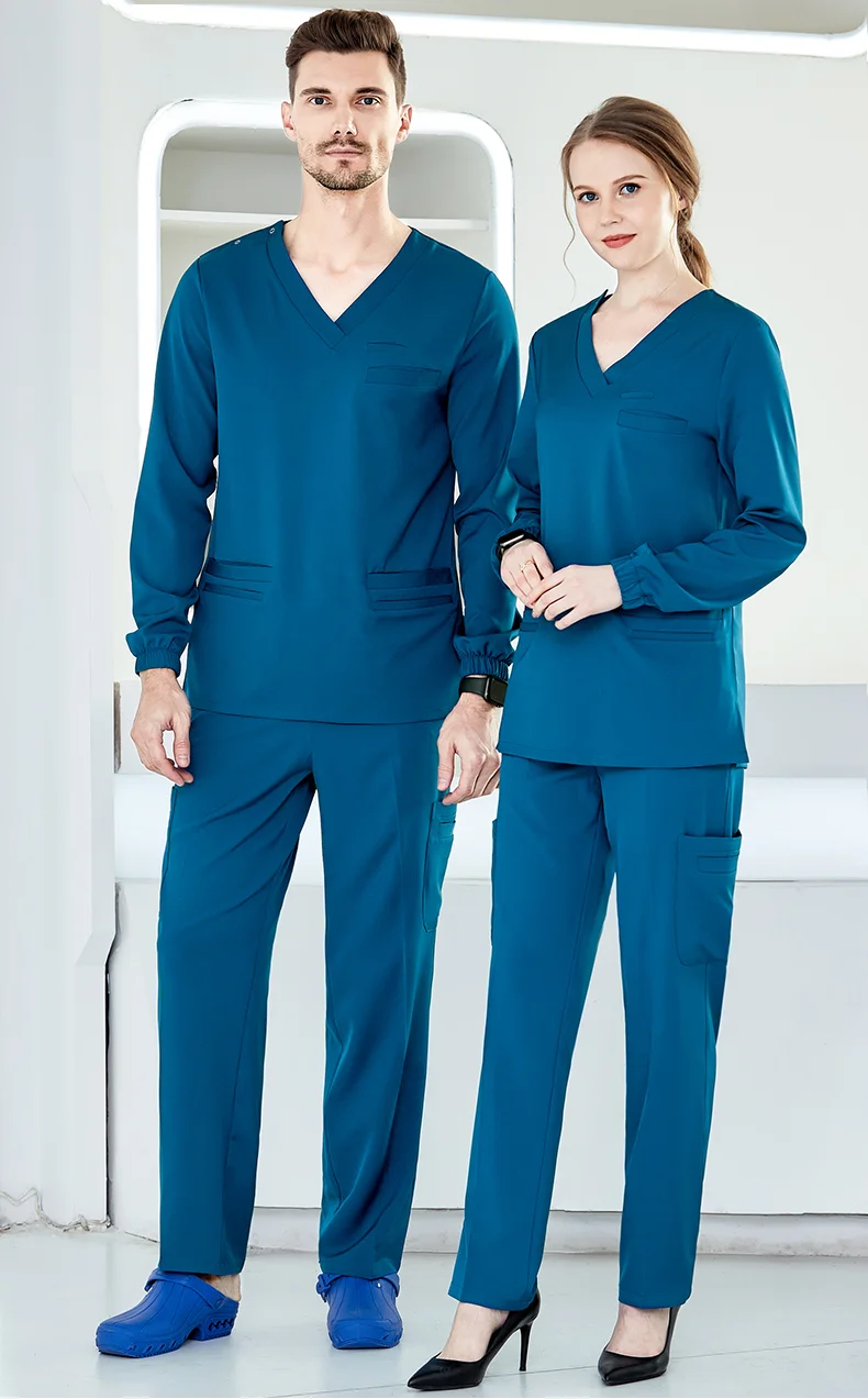 Wholesale Nurse Medical Scrubs Nursing Uniform Elastic Hospital Stylish Cherokee Enfermera Medicos Women Jogger Scrub Set