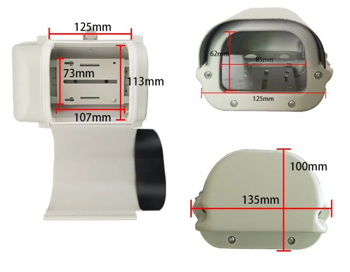 6 Inch CCTV Camera Housing Outdoor Aluminum Waterproof and Dustproof Bullet-type Shell Rollover