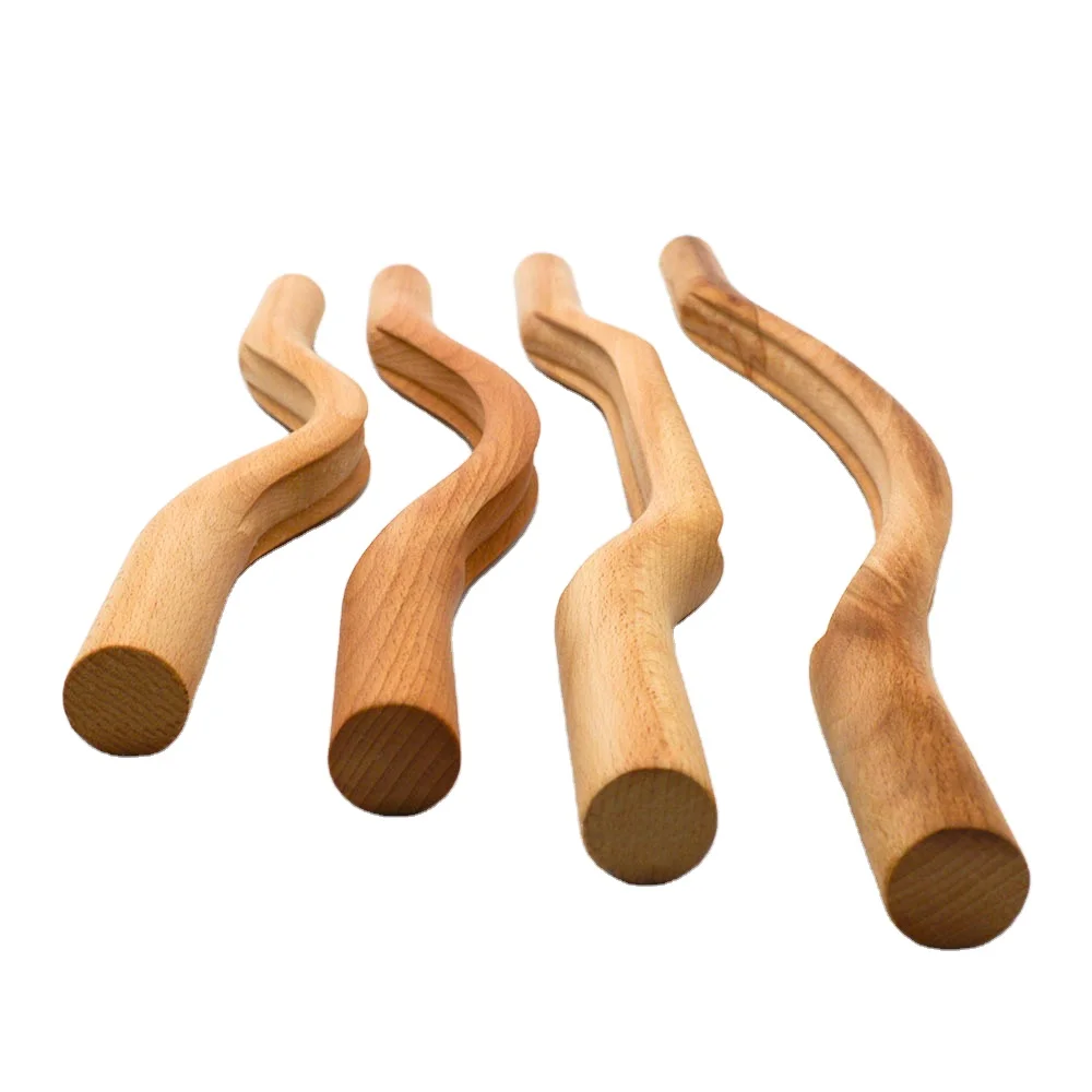 Full Body Theray Wood Gua Sha Massage Tools Set 4 in 1 Massage Stick Guasha  Deep Scraping Theray Tool For Body Muscle Massage