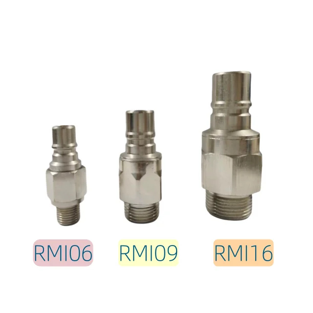 French standard brass nickel plated RMI series PT NPT taper thread male plug fittings